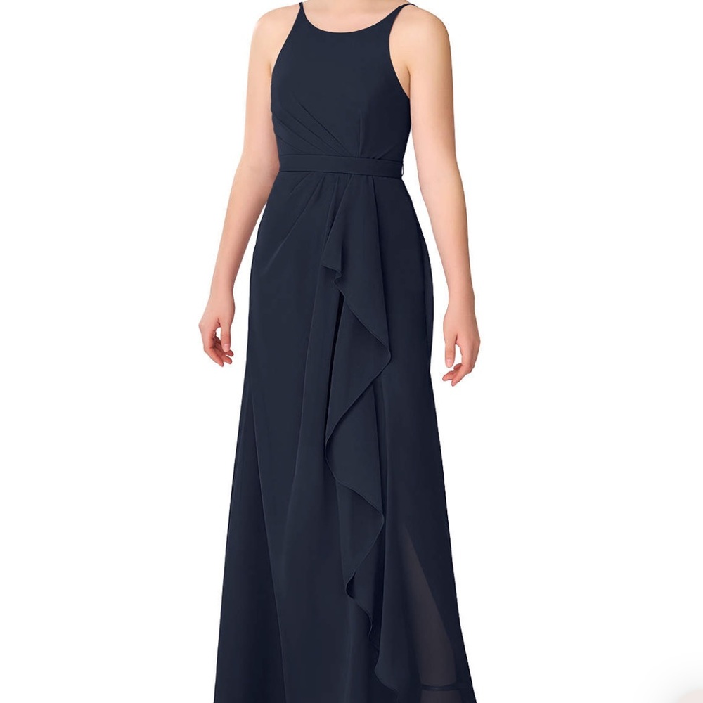 New Azazie Cassandra dark navy dress